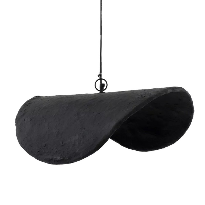 HANGING LAMP WAVE PAPER MACHE BLACK 60